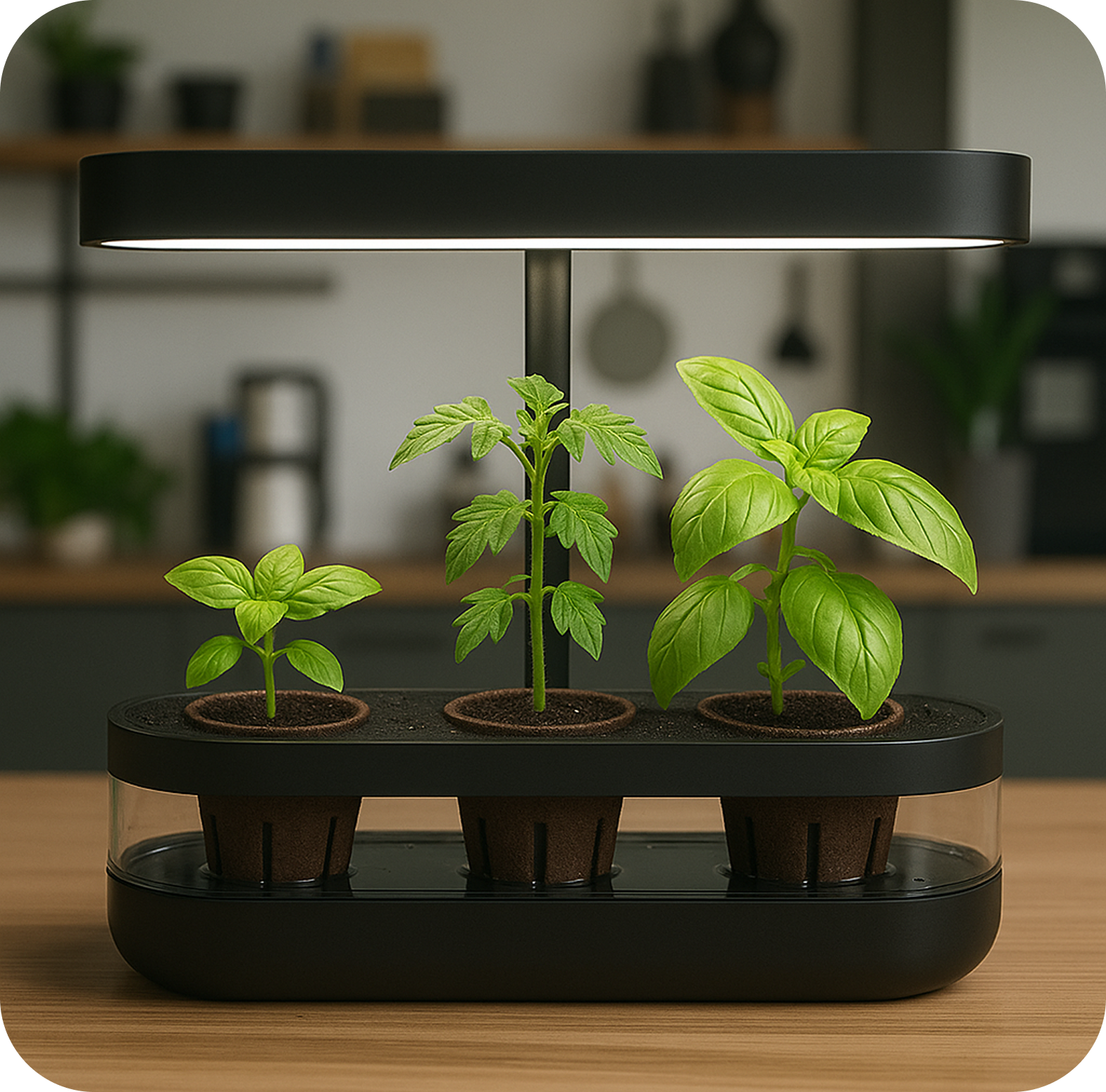 alt="croissance des plantes dans un potager connecté Cultive"